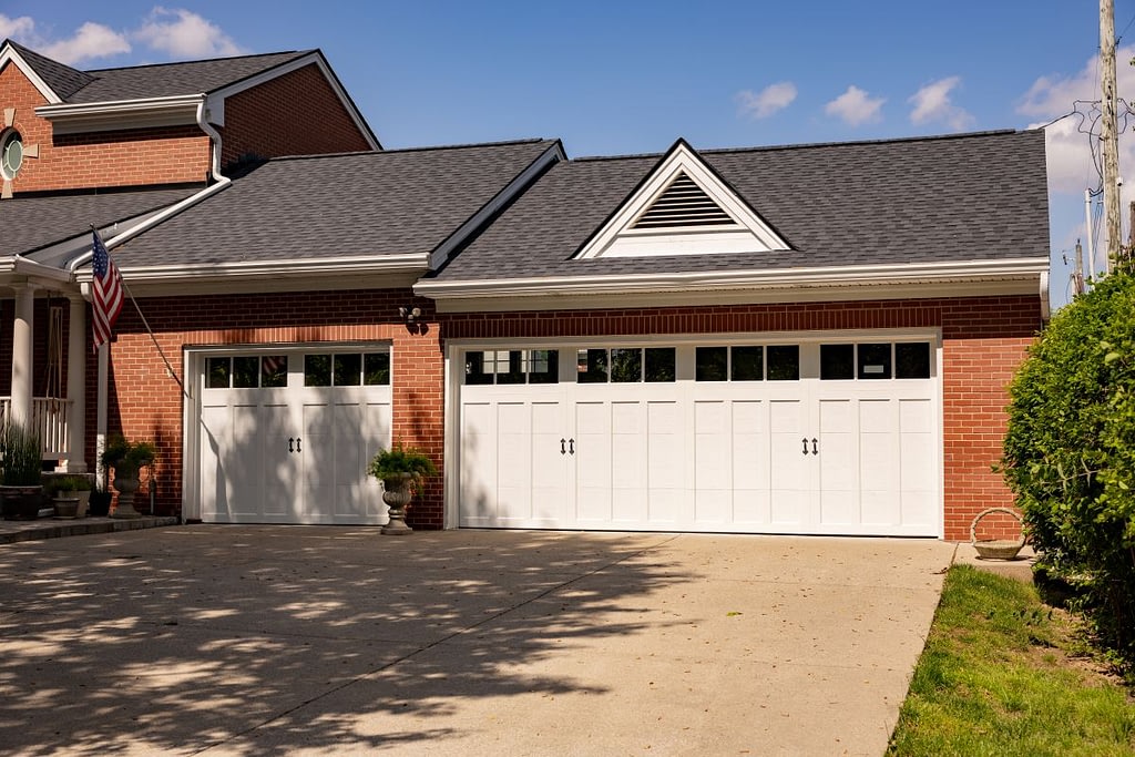 white garage door