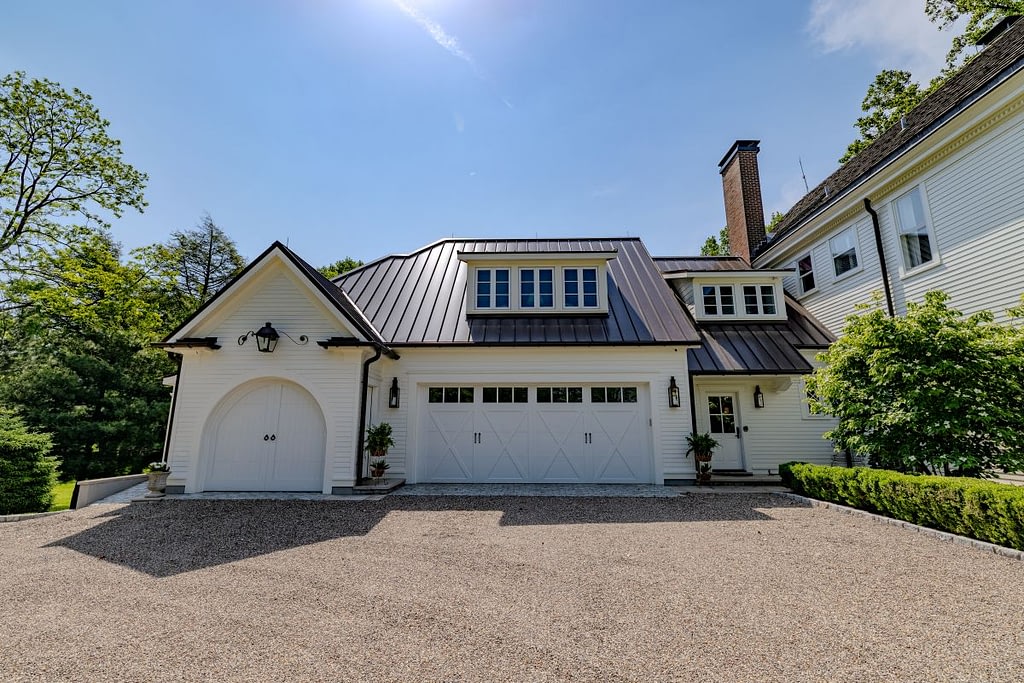 White garage door