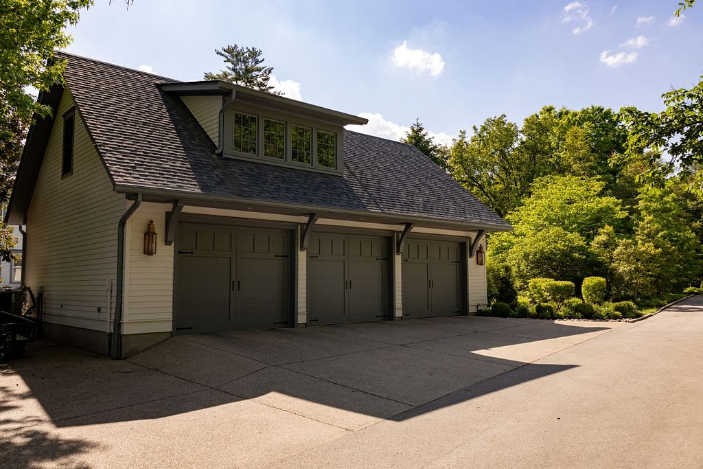 Black garage doors