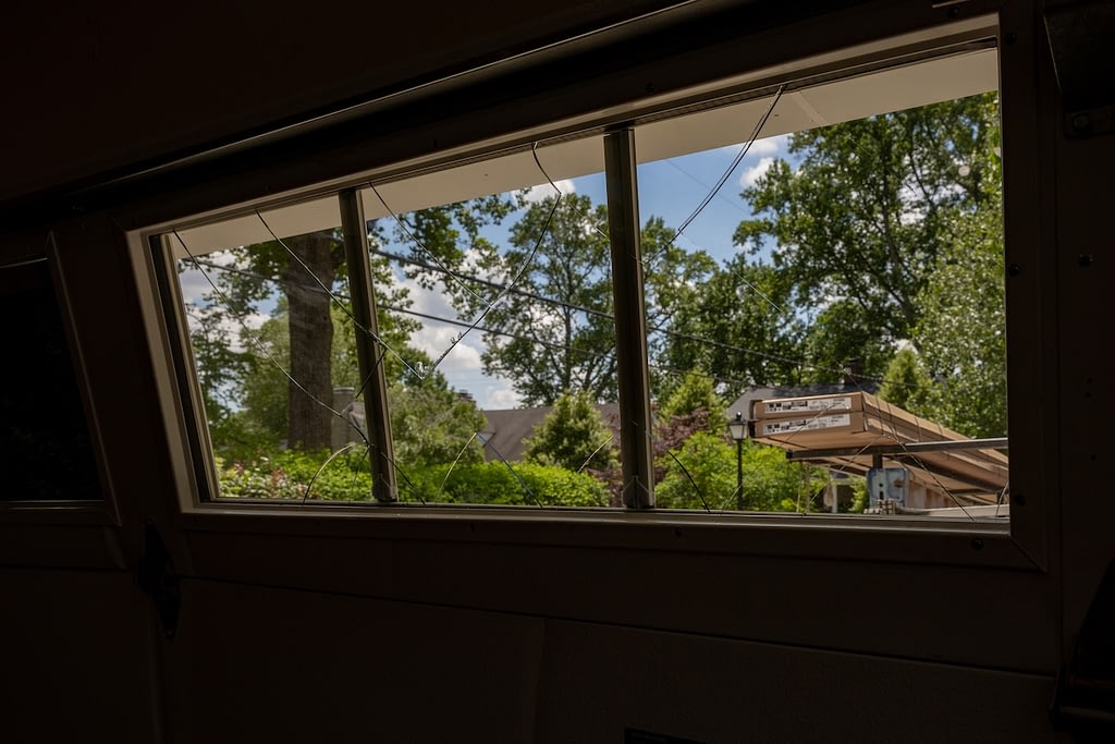 Garage door glass