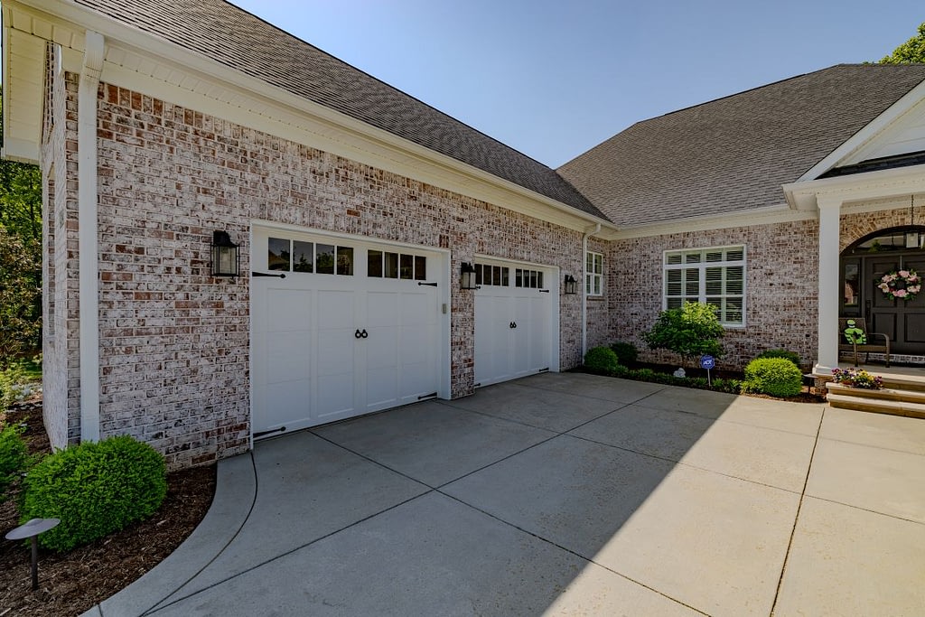 Two white garage doors