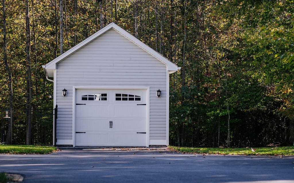 White carriage house garage door