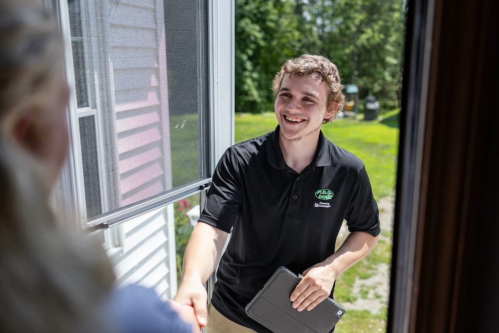 opening door to pdq worker