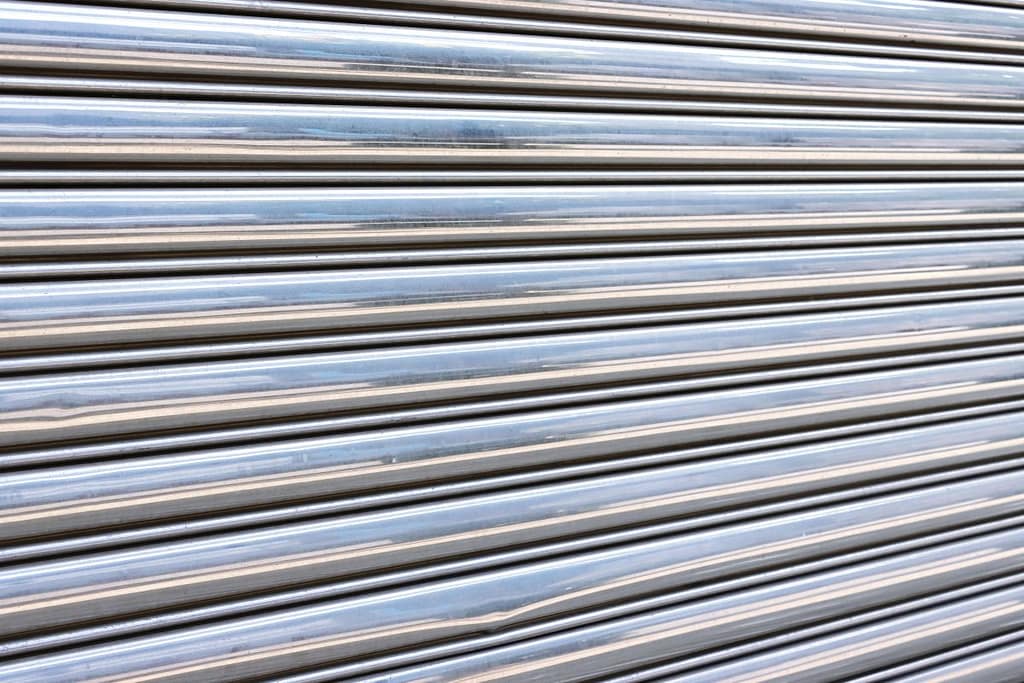 Shiny metallic roll up steel door