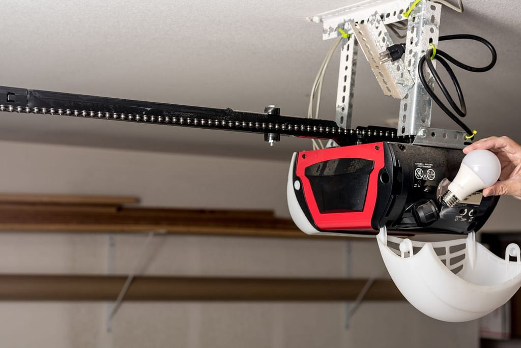 Putting LED light in garage door opener