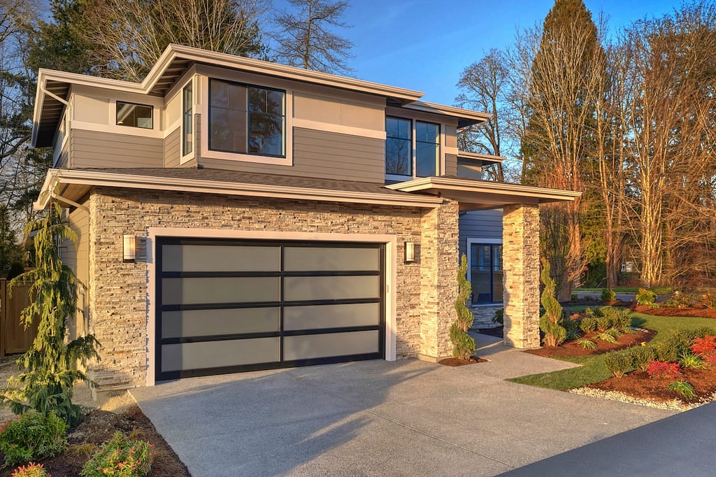 fogged glass garage door