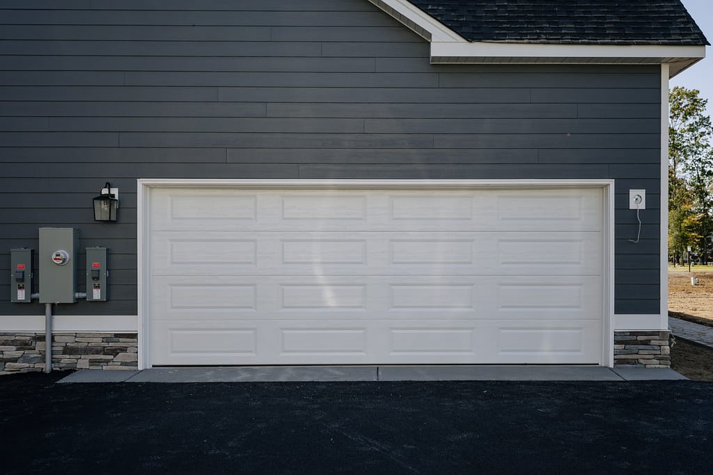 garage door r value white door black house
