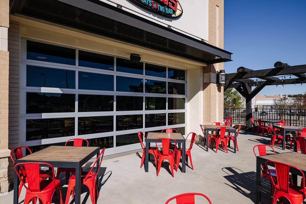 high speed doors store outside view