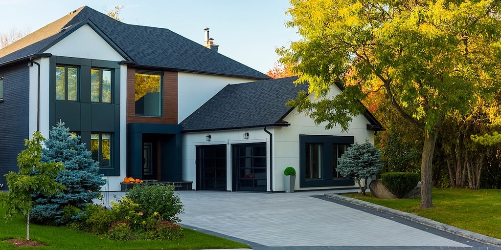 black garage modern door